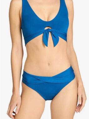 NWT Robin Piccone AVA TWIST BIKINI BOTTOM UBE Sz Large